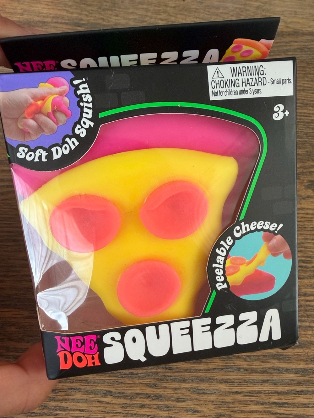 Authentic NeeDoh Squeeza Yellow & Pink Pizza Squishy Toy